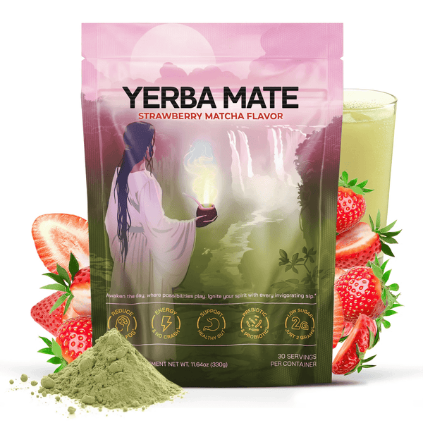 Yerba Mate Instant Tea Powder Lion's Mane, L-Theanine & Probiotics