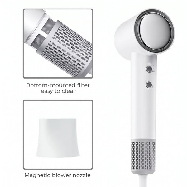 M02 Ionic Hair Dryer, Fast Drying, 8 Modes for Frizz-Free Shine