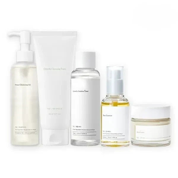 Glass Skin Essential Skincare Routine Set with Centella for Hydration