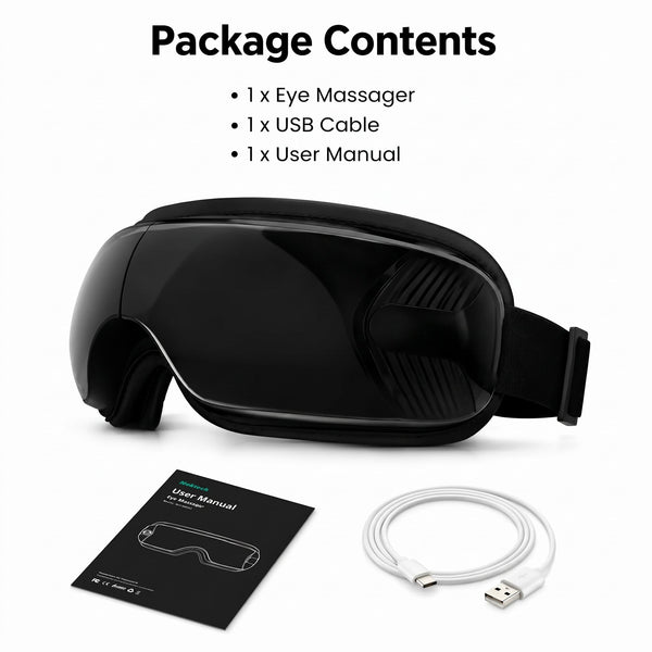 Eye Massager with Heat & Bluetooth Music, 5 Modes for Relaxation