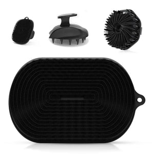 Silicone Bath Brush Set, Exfoliating Face, Back & Body Scrubber