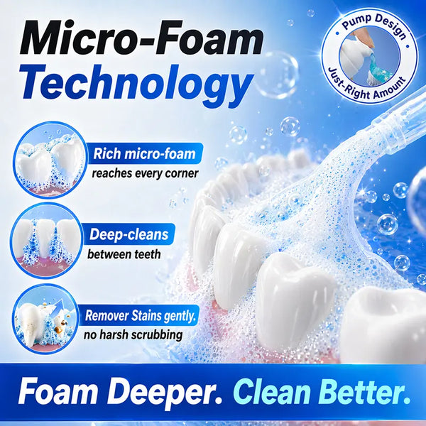 8X Niacinamide Foaming Toothpaste for Teeth Whitening, Stain Removal & Fresh Breath