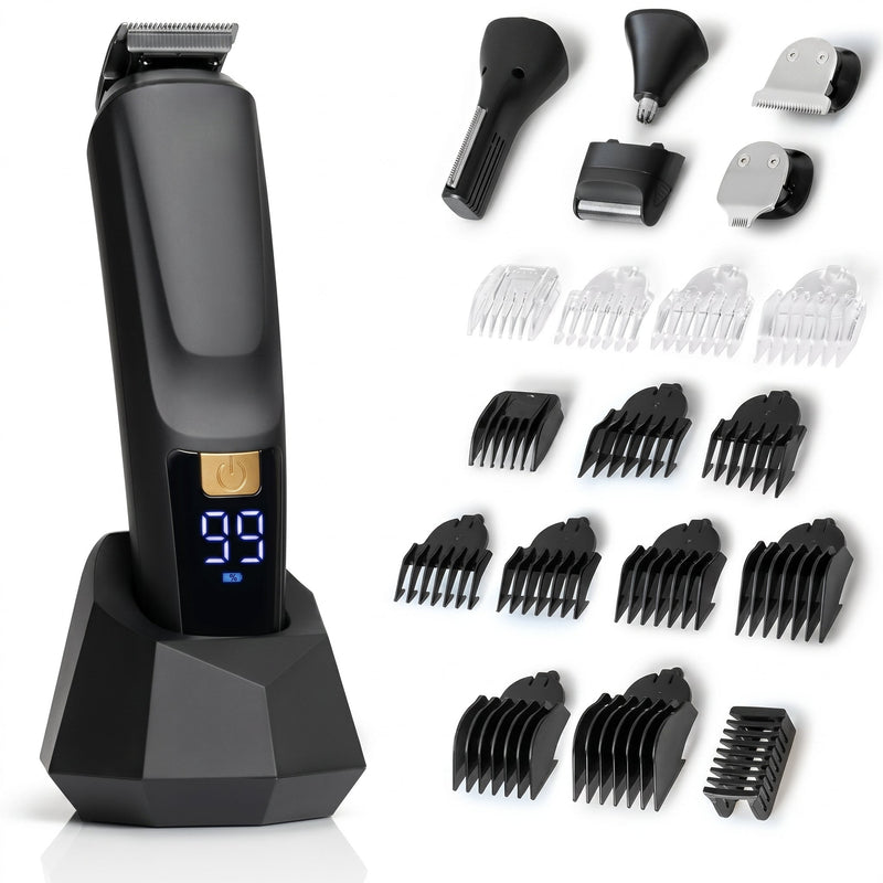 Beard/Hair Shaver for Men, All-in-One Grooming Kit with Trimmer