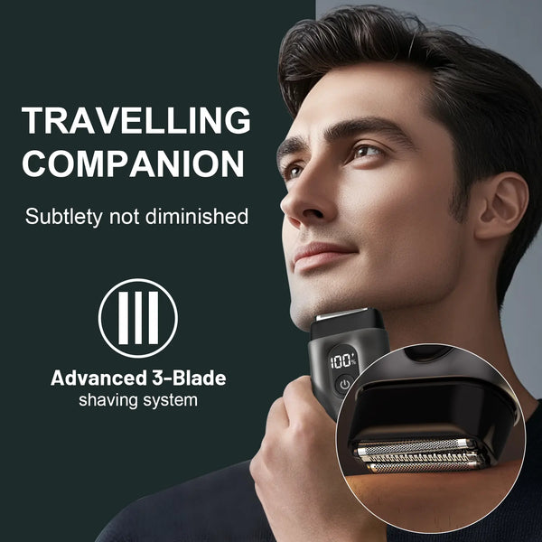 Mini Electric Razor for Men & Women, 3 Blade Heads, IPX7 Waterproof