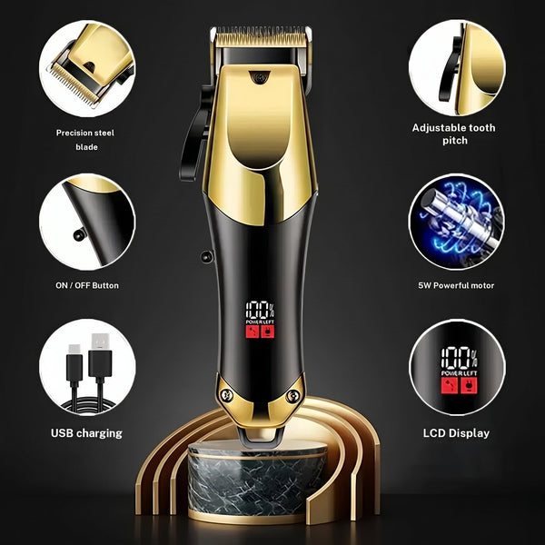 Professional Three-Piece Hair Clippers Set for Men, USB Rechargeable