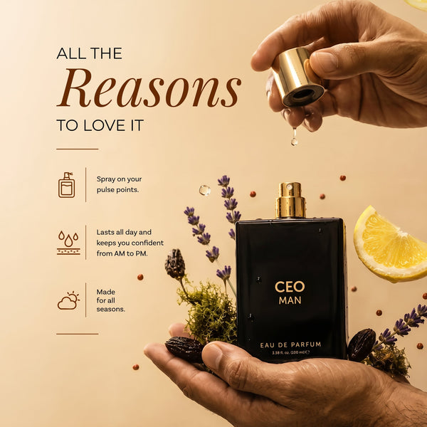 CEO Man Luxury Perfume, Citrus Woody Eau De Parfum for Men