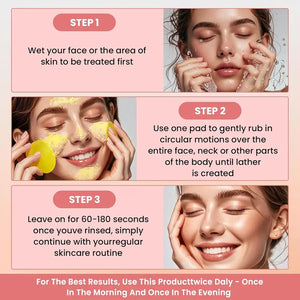 Kojic Acid Turmeric Cleansing Pads for Acne, Dark Spots and Hyperpigmentation