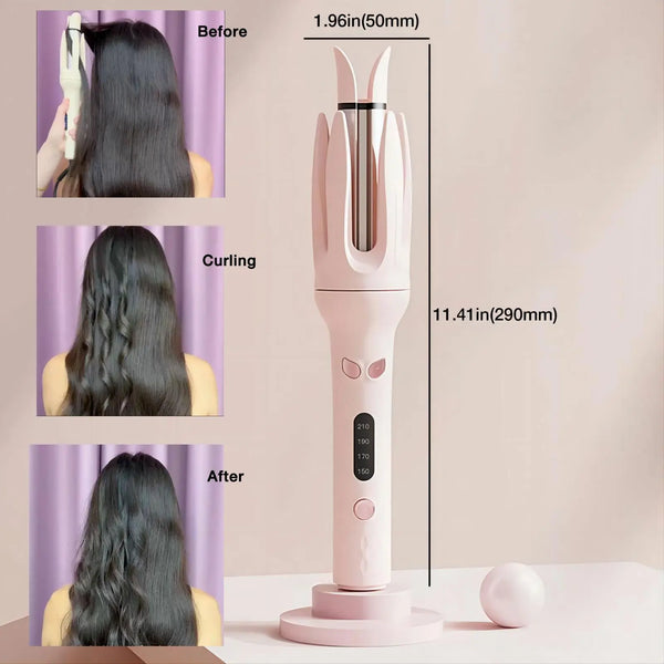 Automatic Hair Curling Iron, Negative Ion Rotating Curl Wand, 4 Heat