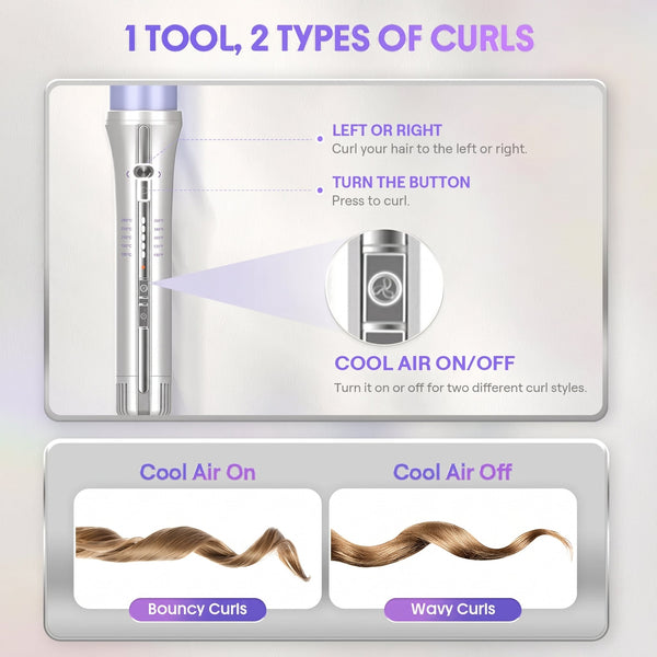 One Touch Airflow Styler Pro, Auto Rotating Curling Iron, 5 Temps