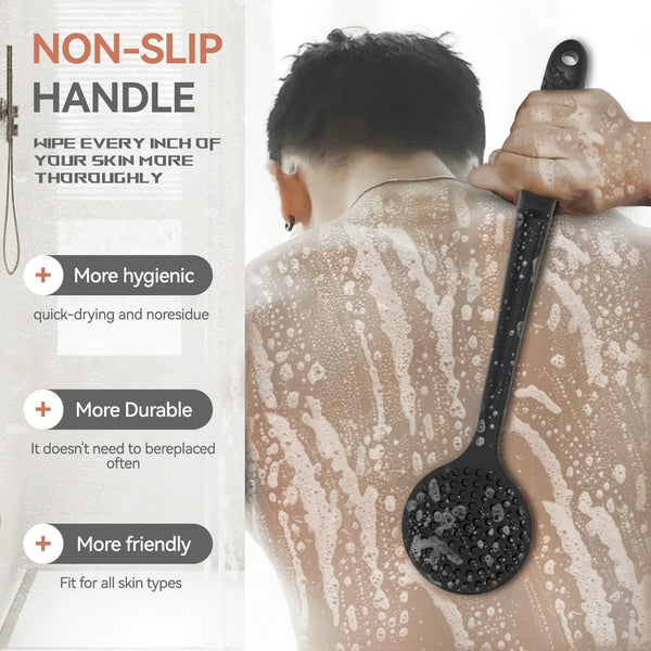 Silicone Bath Brush Set, Exfoliating Face, Back & Body Scrubber
