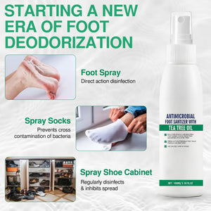 Tea Tree Oil Foot Spray, Deodorizing & Moisturizing for Dry Feet