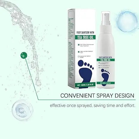Tea Tree Oil Foot Spray, Deodorizing & Moisturizing for Dry Feet