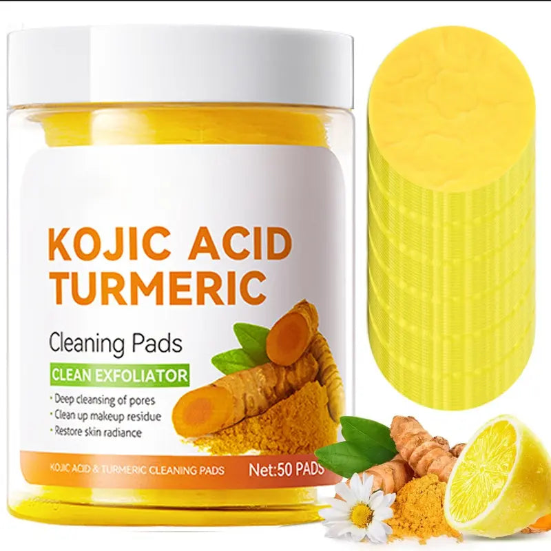 Kojic Acid Turmeric Cleansing Pads for Acne, Dark Spots and Hyperpigmentation