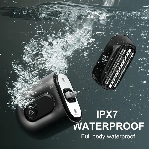Mini Electric Razor for Men & Women, 3 Blade Heads, IPX7 Waterproof