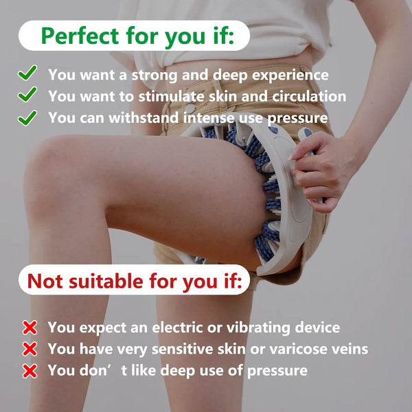 Manual Push-Pull Roller for Thigh, Calf & Waist Massage