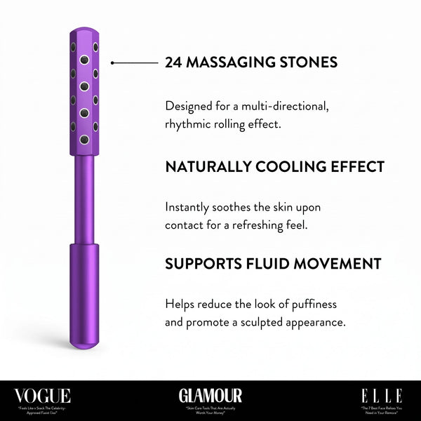 UpLift Facial Massaging Beauty Roller with 24 Stones for De-Puffing