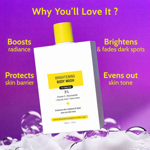 Gentle Exfoliating & Brightening Boost Body Wash Duo for Dark Spots, Strawberry Legs, Dull Skin & Rough Texture