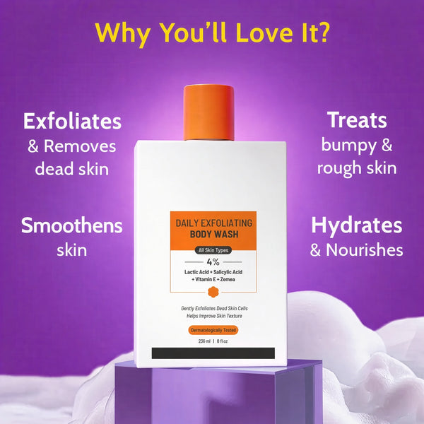 Gentle Exfoliating & Brightening Boost Body Wash Duo for Dark Spots, Strawberry Legs, Dull Skin & Rough Texture