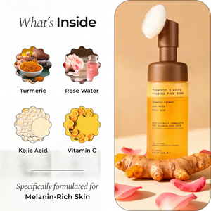 Turmeric and Kojic Foaming Face Wash for Hyperpigmentation, Dark Spots & Brightening