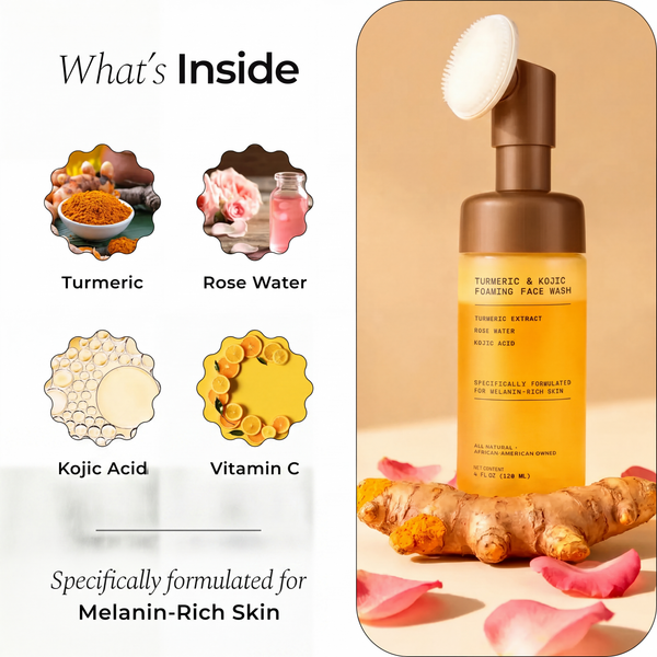 Turmeric and Kojic Foaming Face Wash for Hyperpigmentation, Dark Spots & Brightening