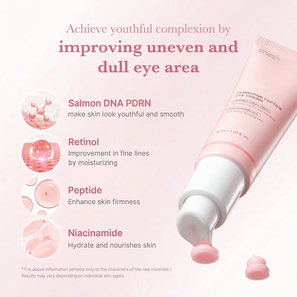 PDRN Pink Peptide Eye Serum for Dark Circles, Puffiness & Fine Lines