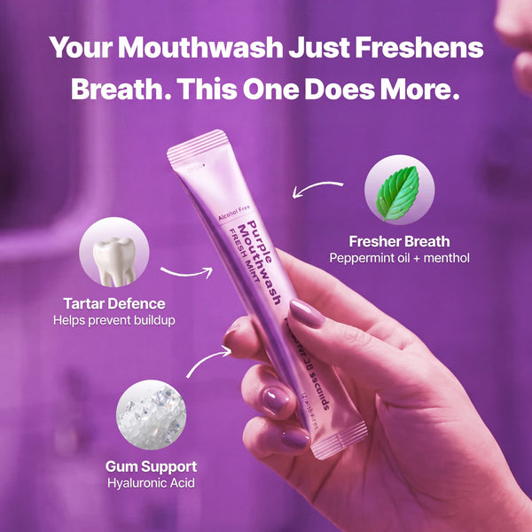 Purple Mouthwash for Teeth Whitening, Yellow Tones & Fresh Breath