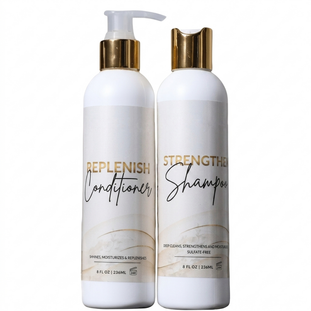 Strengthen & Replenish Shampoo and Conditioner Set for Anti-Breakage and Elasticity