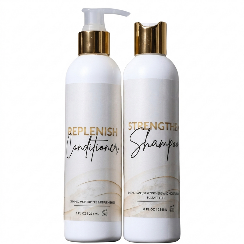 Strengthen & Replenish Shampoo and Conditioner Set for Anti-Breakage and Elasticity
