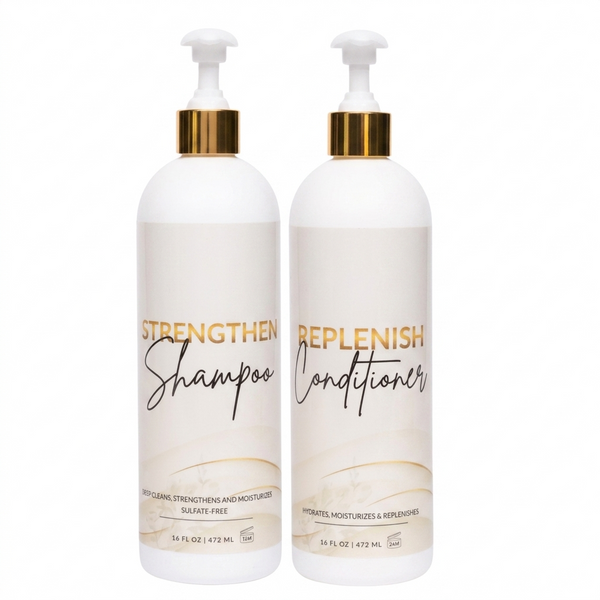 Strengthen & Replenish Shampoo and Conditioner Set for Anti-Breakage and Elasticity