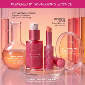 Let's Glow Fixer Elixir and Eye Balm Duo Korean Skincare with Hyaluronic Acid for Glow and Even Tone