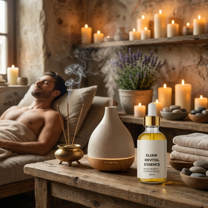 Elixir Revital Essence, Natural Body Massage Oil Blend, Aromatic