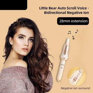 Automatic Curling Stick Electric Rotating Hair Curler 32mm with Adjustable Heat Settings