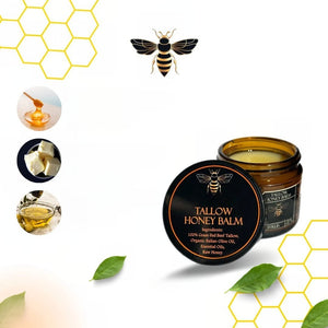 Tallow Honey Balm with Grass-Fed Beef Tallow, Olive Oil and Raw Honey