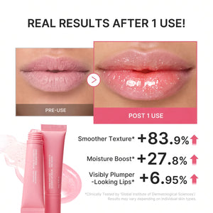PDRN Peptide Glossy Lip Balm for Dry Lips, Fine Lines, Glass Skin Glow & Korean Skincare