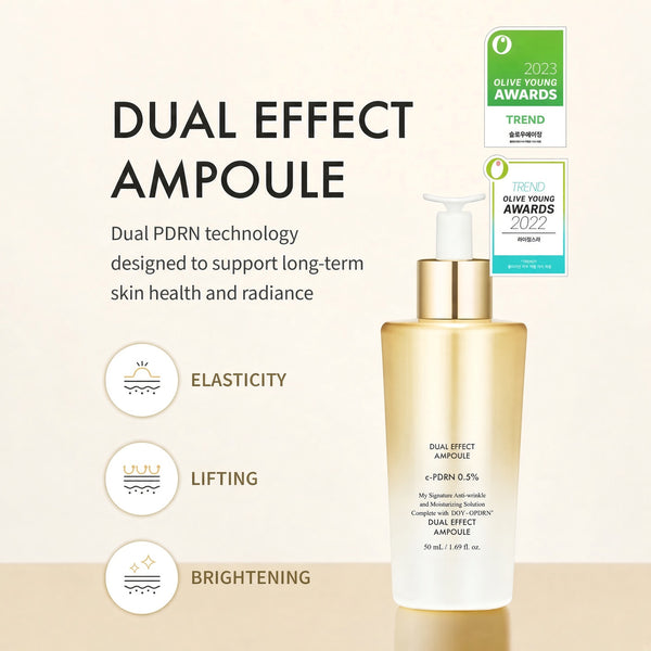 Turnover Ampoule & Dual Effect Ampoule Bundle with Eye Cream for Wrinkles, Elasticity, Uneven Skin Tone & Korean Skincare