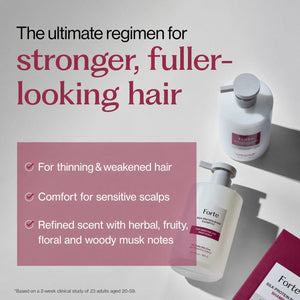Forte Silk Protein Peptide Hair Care Duo for Scalp Care, Thinning Hair, Damaged Strands & Hair Strength
