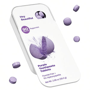 Purple Toothpaste Tablets with Hydroxyapatite & PAP for Teeth Whitening, Enamel Support & Fresh Breath