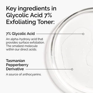Glycolic Acid 7% Exfoliating Toner for Glowing Skin and Texture