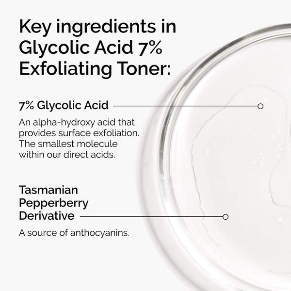 Glycolic Acid 7% Exfoliating Toner for Glowing Skin and Texture