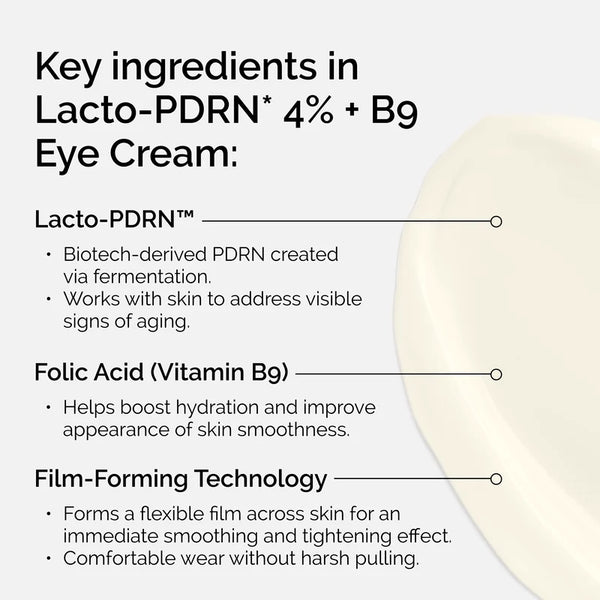 Lacto-PDRN 4% + B9 Eye Cream for Wrinkles, Fine Lines, Elasticity & Korean Skincare