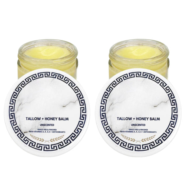 Grass-Fed Tallow & Honey Balm Vitamins A, D, E & K Skin-Nourishing Unscented Formula