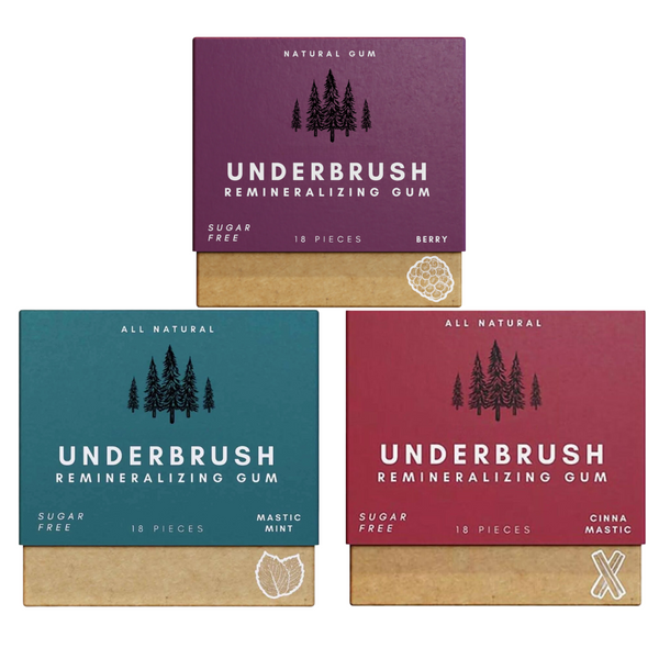 Underbrush Remineralizing Chewing Gum featuring Nano-Hydroxyapatite